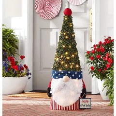 Pre-Lit Holiday Gnome Topiary - 4th of July