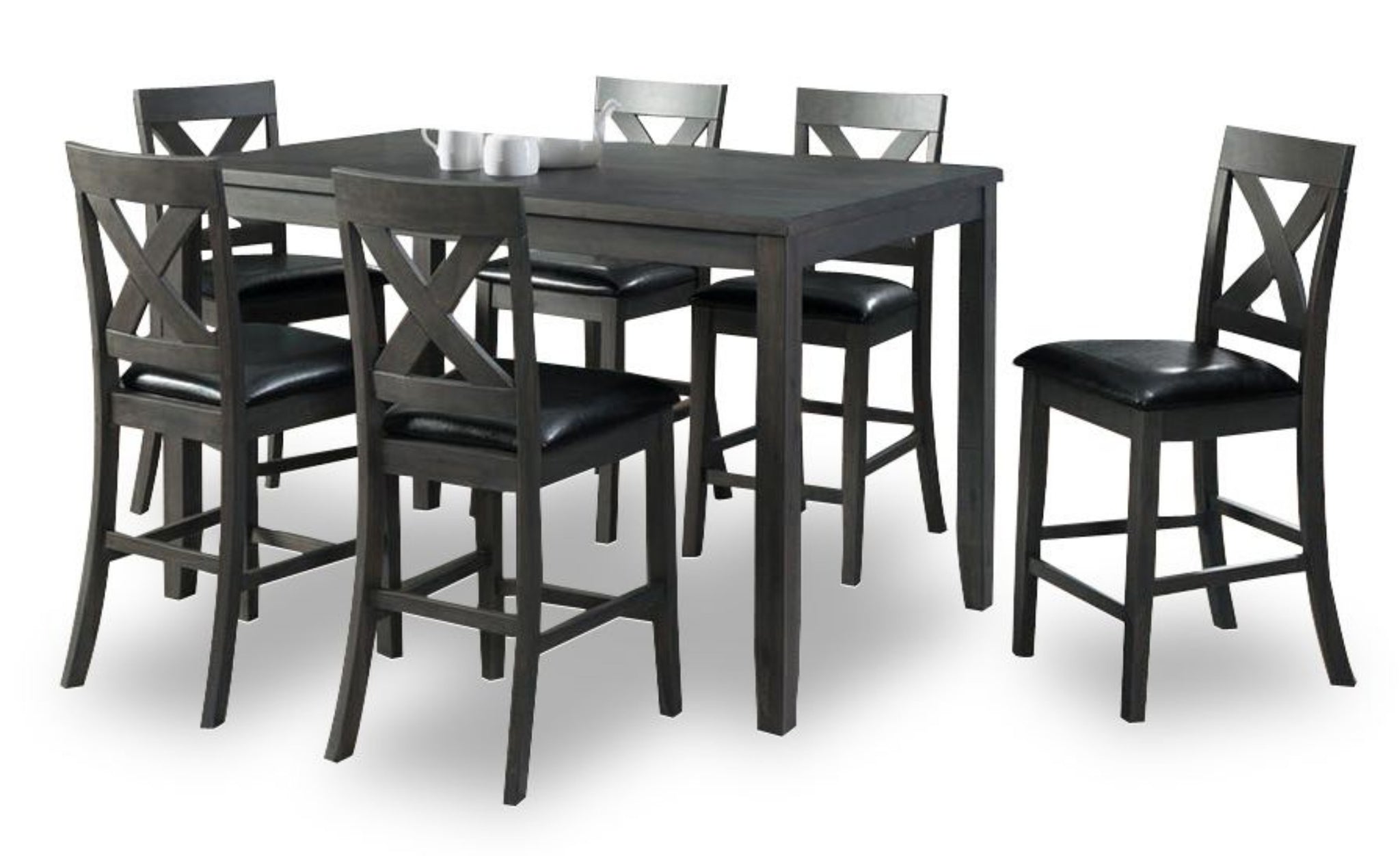 Alex Counter Height Dining Table & 6 Chairs - Grey