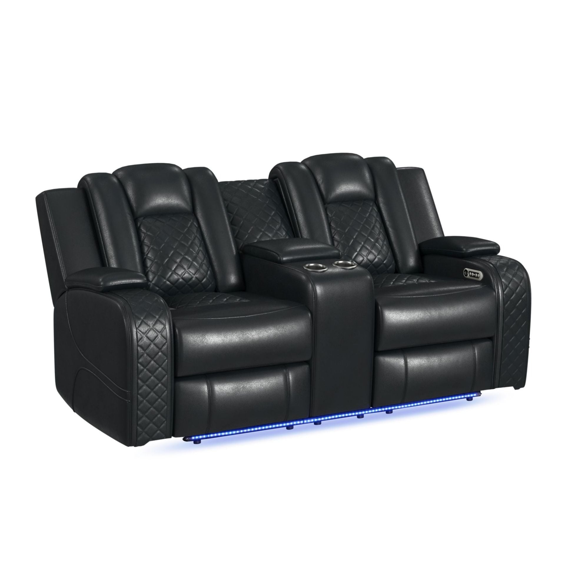 Carlo Pebble Black Power Motion Loveseat - Wichita Home Outlet