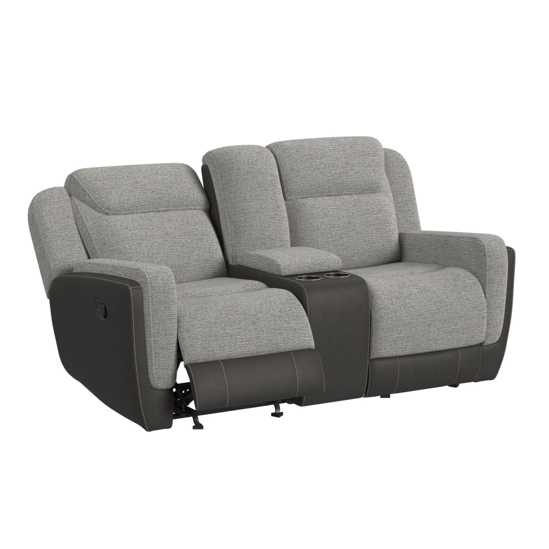 Hornet Manual Reclining Glider Loveseat - Grey