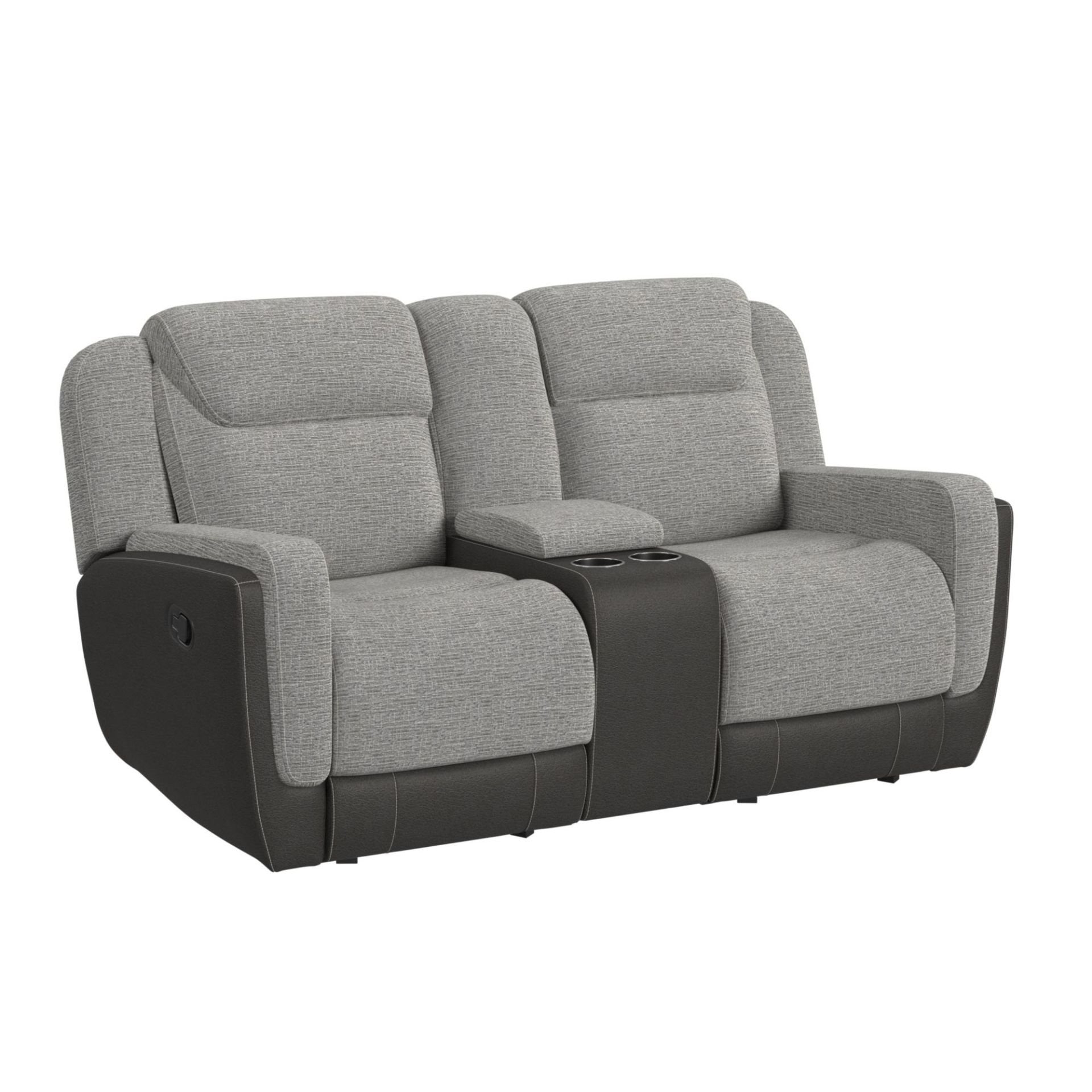 Hornet Manual Reclining Glider Loveseat - Grey