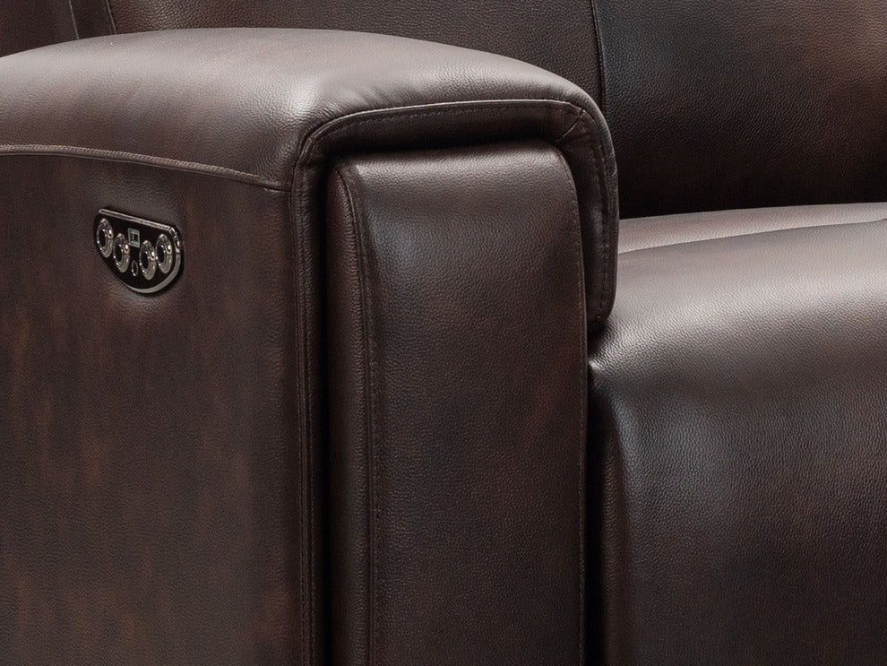 Abbyson Keegan Leather Power Recliner, Brown