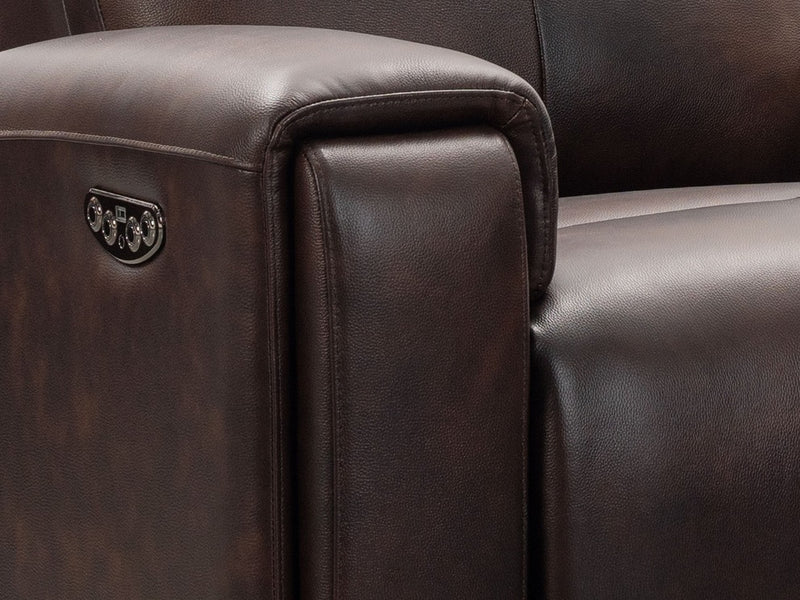 Keegan Power Reclining Leather Sofa, Brown