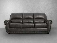 Abbyson Austin Leather Sofa - Grey