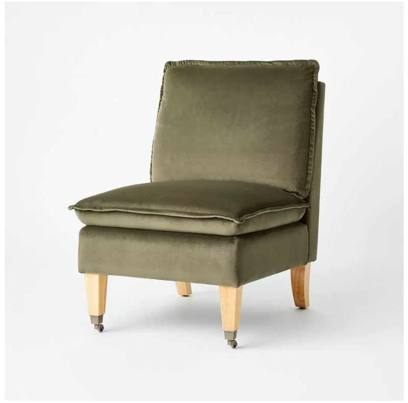 Vernon Upholstered Barrel Accent Chair - Light Brown Velvet