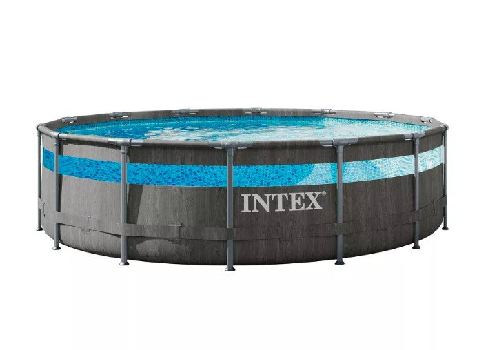 Intex 14' x 42" Clearview Prism Frame Above Ground Pool - Graywood Print