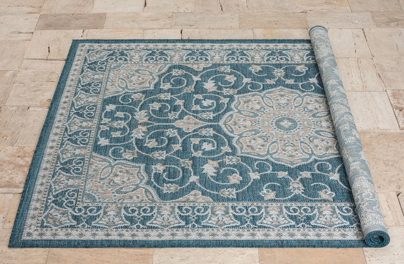 Coastal 668 Area Rug - Turquoise - 5' x 7'