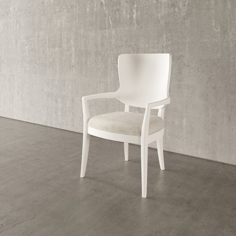 Chevron Dining Arm Chair - White