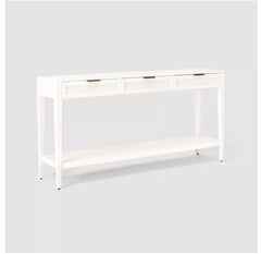 East Bluff Woven Drawer Console Table - White