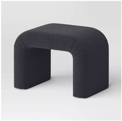 Cicely Waterfall Ottoman - Charcoal Boucle
