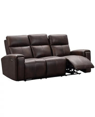 Keegan Power Reclining Leather Sofa, Brown