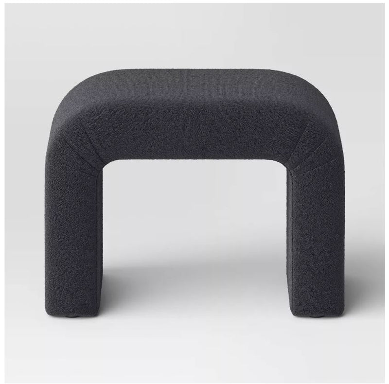 Cicely Waterfall Ottoman - Charcoal Boucle