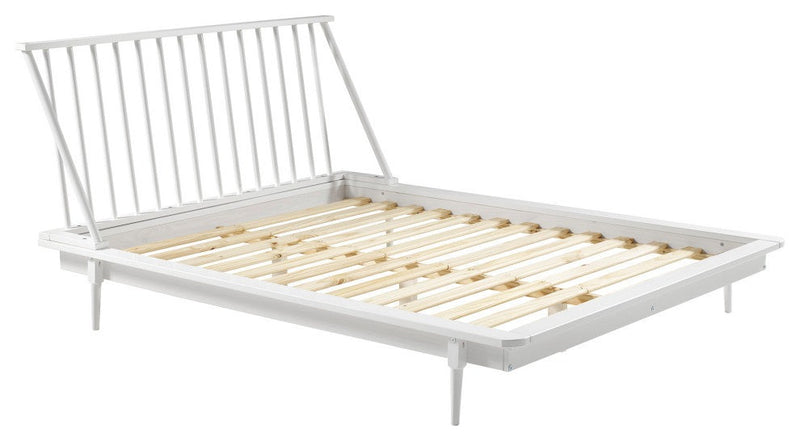 Modern Wood Queen Spindle Bed - White