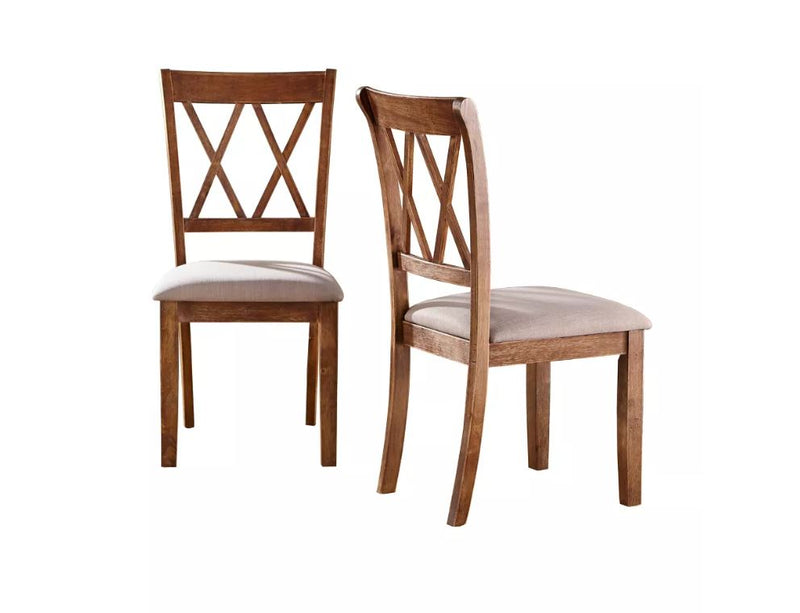 Roma Cross Back Dining Chairs Driftwood - Set of 2