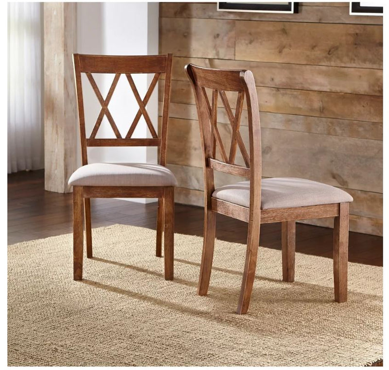 Roma Cross Back Dining Chairs Driftwood - Set of 2