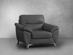 Cadence Top Grain Leather Chair - Dark Grey