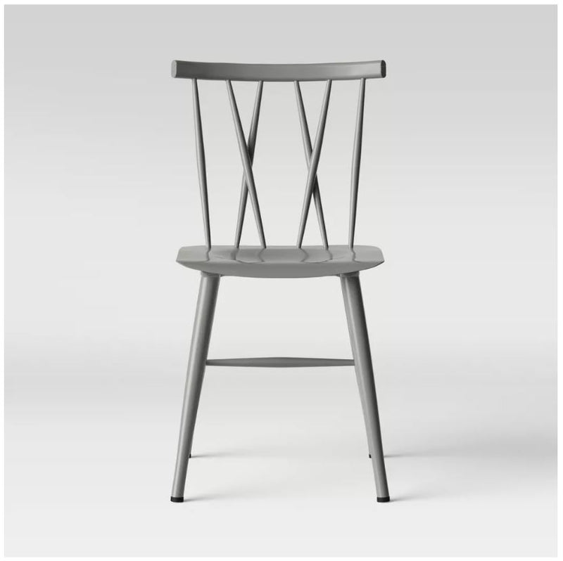Becket Metal X Back Dining Chair (Set of 2) Gray Wichita Home Outlet