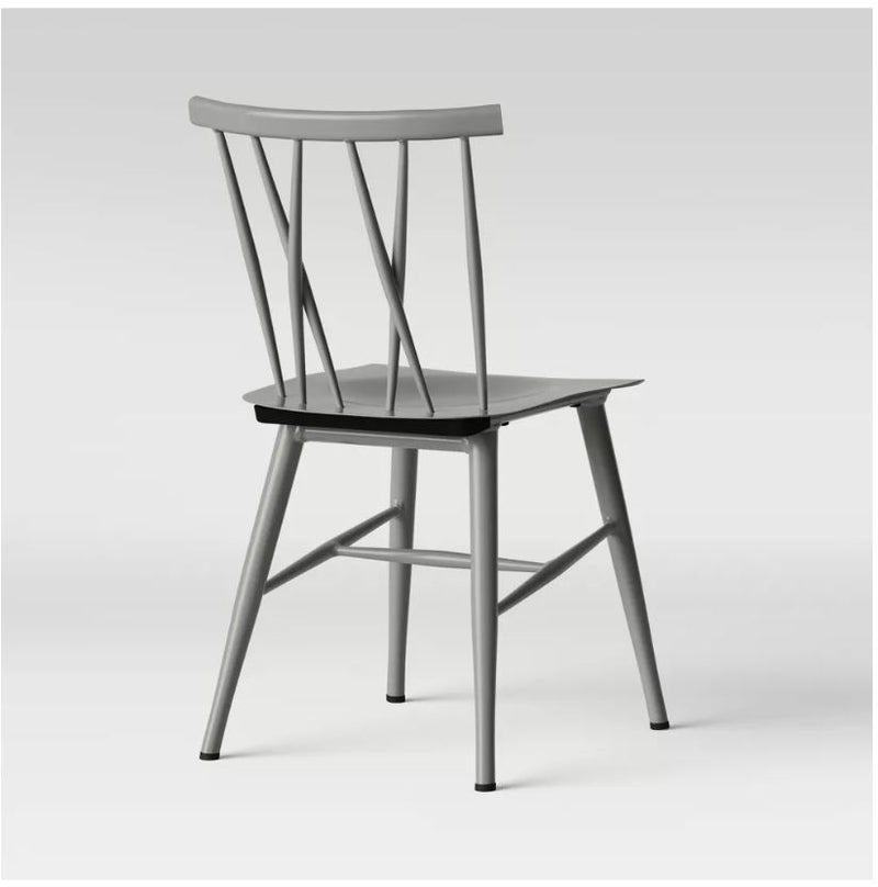 Becket Metal X Back Dining Chair (Set of 2) Gray Wichita Home Outlet