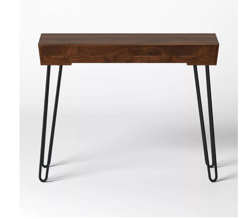 Hairpin Writing Desk with Storage - Brown
