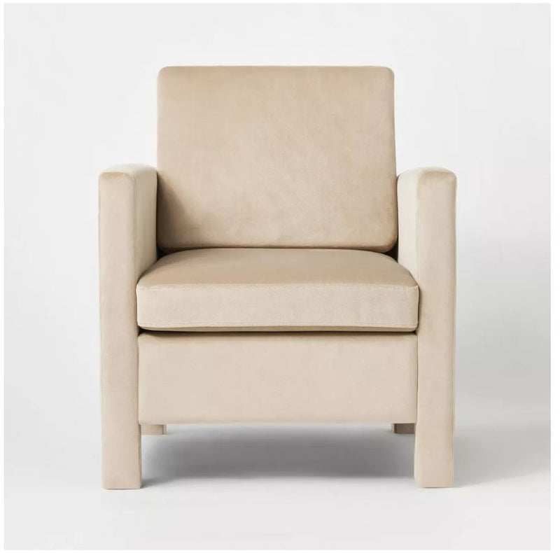 Bellfield Fully Upholstered Accent Chair - Light Brown Velvet