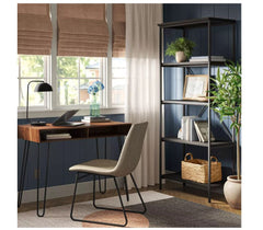 Hairpin Writing Desk with Storage - Brown