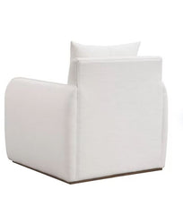 Lusetti Fabric Swivel Accent Chair - White