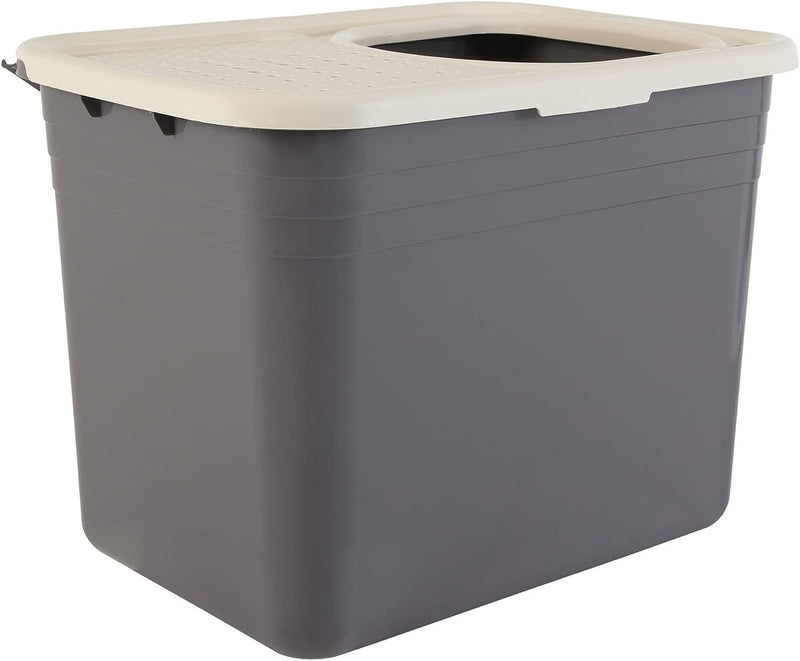 Nonstick Top-Entry Cat Litter Box with Filter Lid, Large