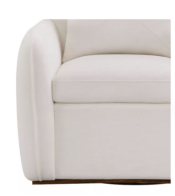 Lusetti Fabric Swivel Accent Chair - White