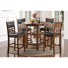 Pub High Dining Table 5 Pc Set - Rustic Brown