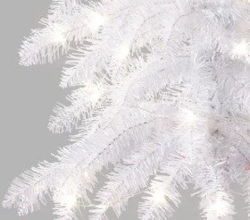 5 ft Pre-lit Slim White Tinsel Alpine Fir Artificial Christmas Tree White Lights