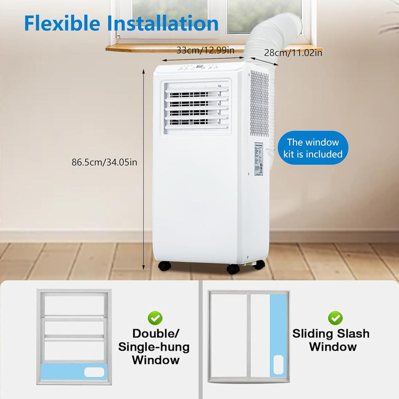 Portable Air Conditioner 3 in 1 with Remote Cool, 10000 BTU(ASHRAE) / 6500 BTU (SACC), Dehumidifier