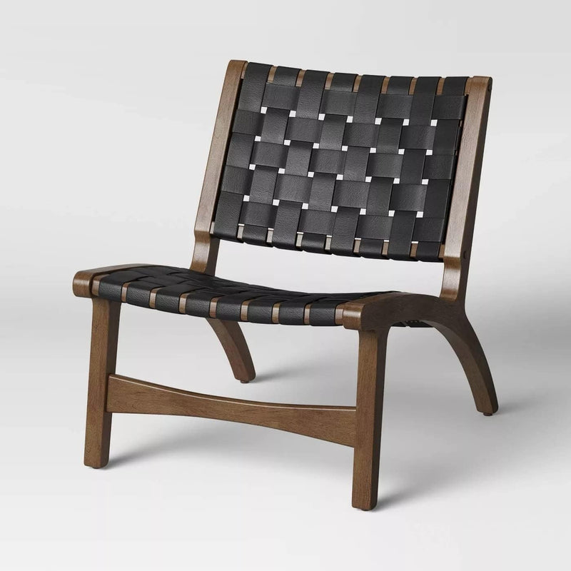 Ceylon Woven Accent Chair Black/Walnut