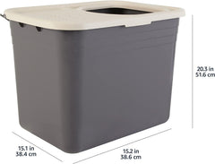 Nonstick Top-Entry Cat Litter Box with Filter Lid, Large