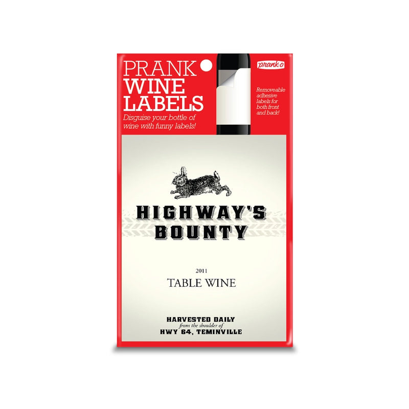 Prank Wine Label: Highway's Bounty