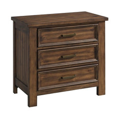 Emily Grey 3 Drawer Nightstand in Gray