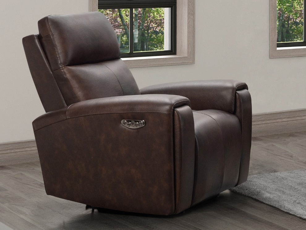 Abbyson Keegan Leather Power Recliner, Brown