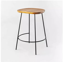 Chatsworth Counter Height Barstool with Wood Legs and Metal Footrest Brown