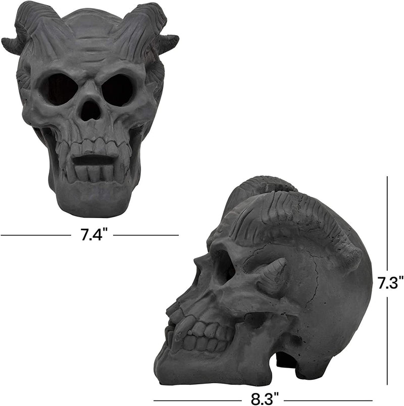 Fireproof Fire Pit Fireplace Demon Skull Gas Log for Indoor or Outdoor, Fireplaces, Fire Pits