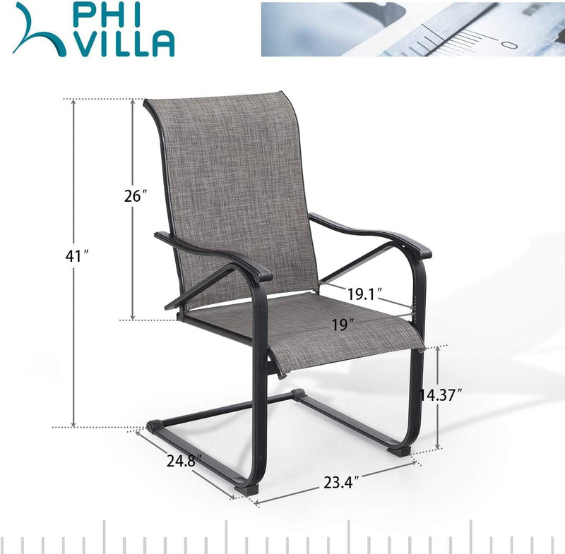 VILLA Outdoor Spring Dining Chairs Set of 2