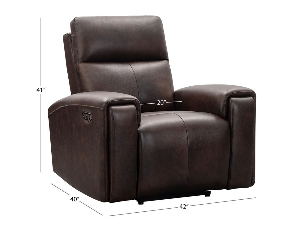 Abbyson Keegan Leather Power Recliner, Brown