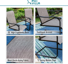 VILLA Outdoor Spring Dining Chairs Set of 2