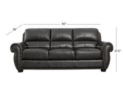 Abbyson Austin Leather Sofa - Grey