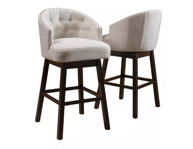 30.5" Ogden Barstool, Beige - Set of 2