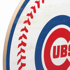 Chicago Cubs Logo Baseball Round Wood Wall Decor