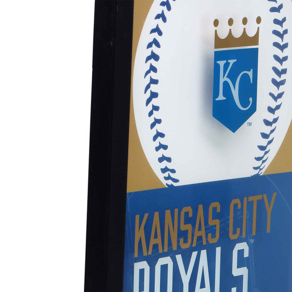 Kansas City Royals Logo Baseball & Diamond Framed Glass Wall Decor