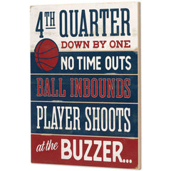 4th Quarter Down By One Basketball Wood Wall Decor