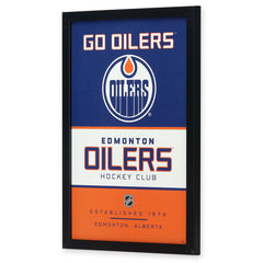 Edmonton Oilers Team Spirit Framed Wood Wall Decor