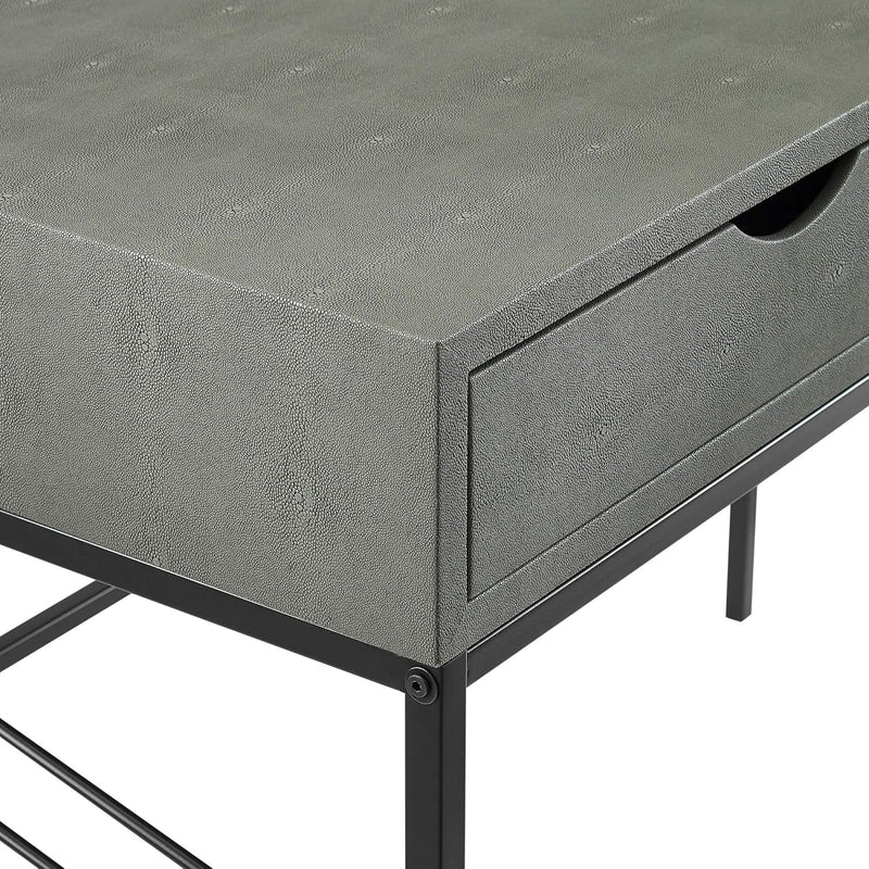 2 Drawer Modern Wood and Metal Computer Writing Desk
