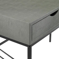 2 Drawer Modern Wood and Metal Computer Writing Desk