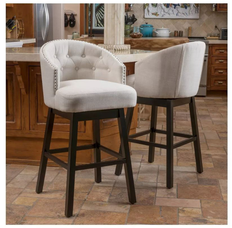 30.5" Ogden Barstool, Beige - Set of 2